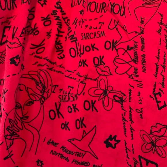 Torrid Verbiage Print Bow One Shoulder Blouse New - Picture 11 of 12